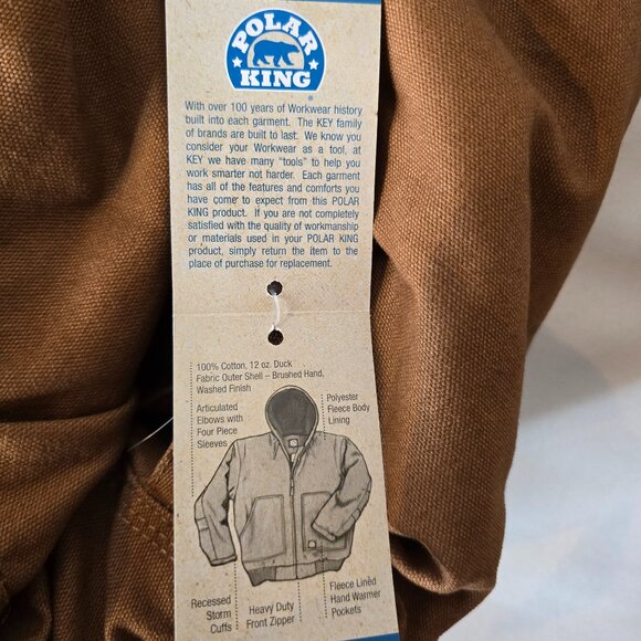 Polar King Fleece Lined Insulated Duck Jacket, Men's XL, NWT - Picture 9 of 9